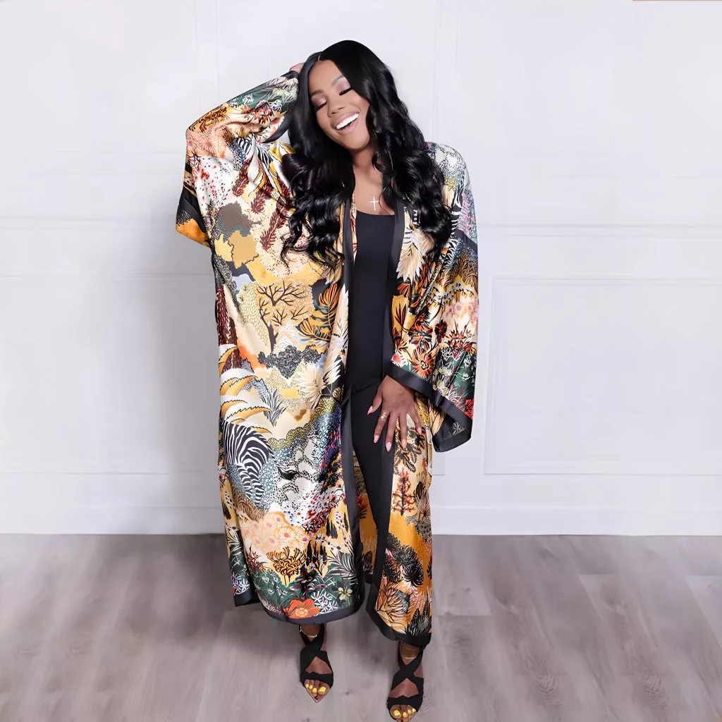 boho kimono, boho robe, bohemian kimono, long beach kimono