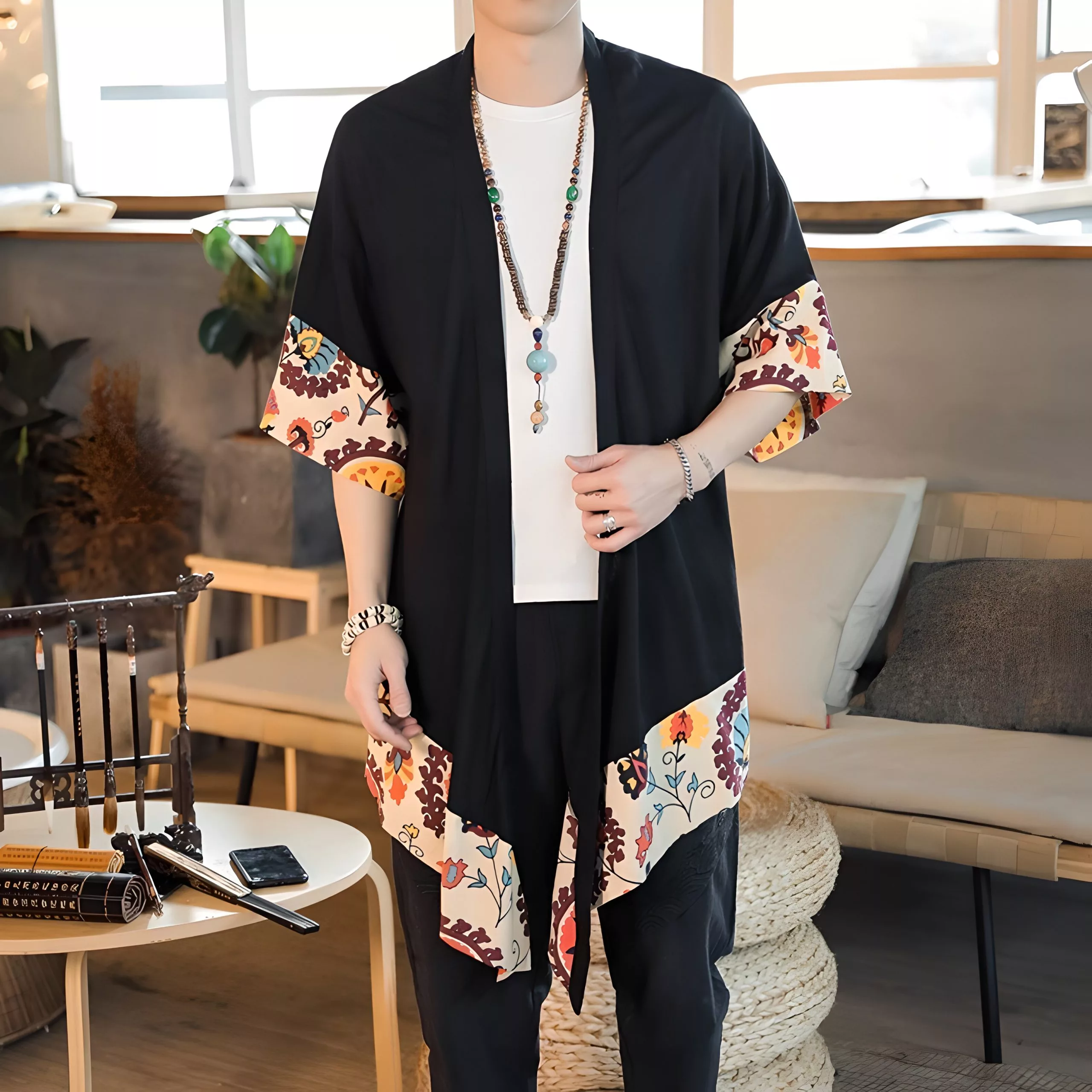 kimono cardigan men, men's haori, haori jacket men