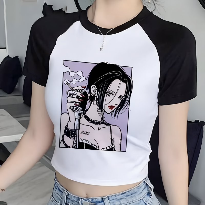 t-shirt court, t-shirt avec imprimé anime