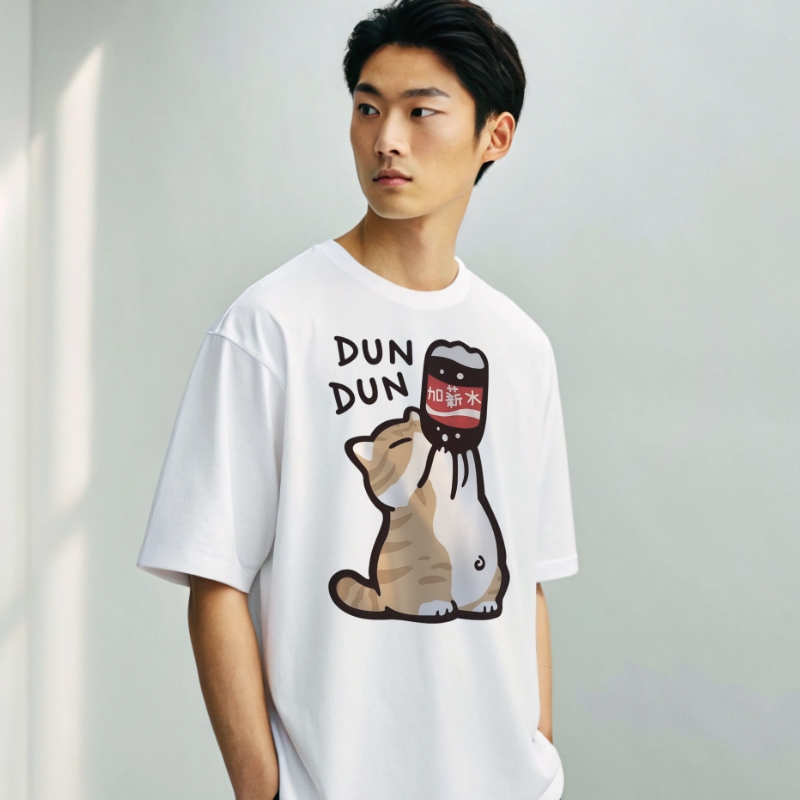 t-shirt oversize, t-shirt imprimé chat