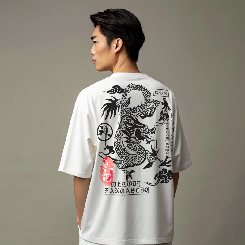t-shirt oversize, t-shirt ample, t-shirt dragon