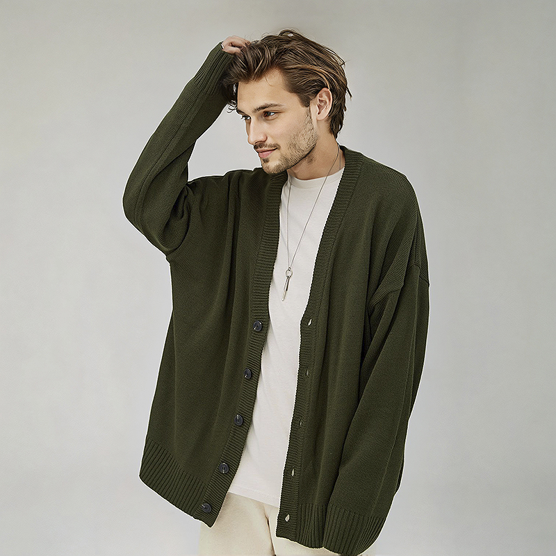 cardigan homme, cardigan en maille, cardigan col V, cardigan ample