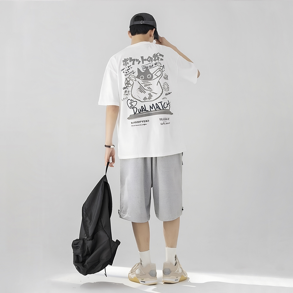 t-shirt oversize, t-shirt rétro, t-shirt avec imprimé chat
