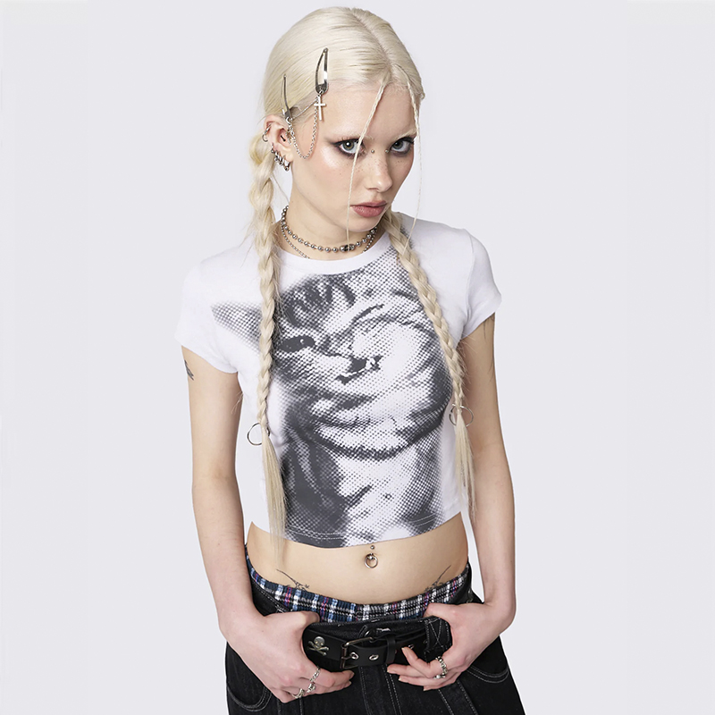 t-shirt, t-shirt femme, t-shirt avec imprimé chat